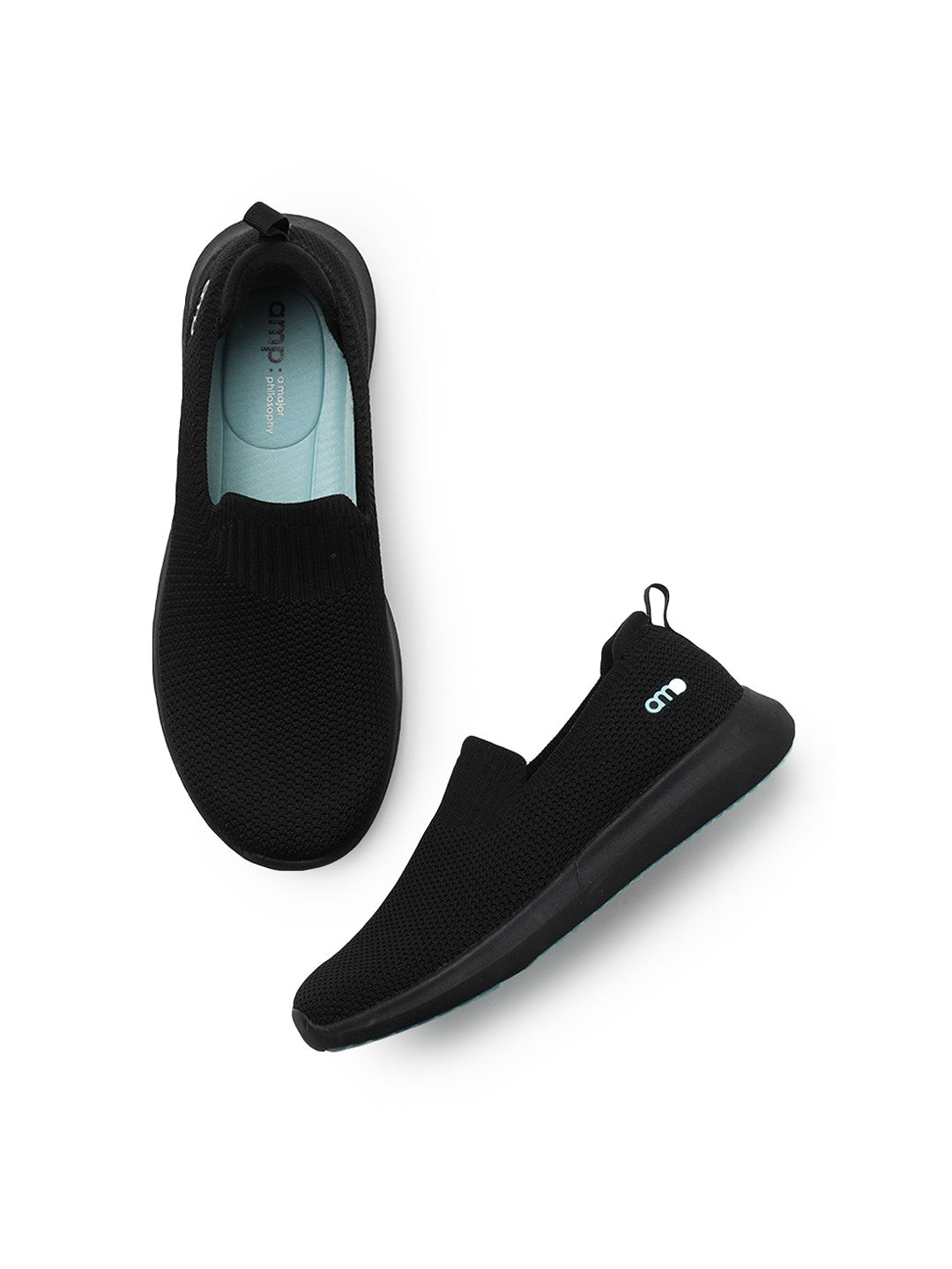 Amp Women’s Knitted Slip-On Sneakers AW012-BLACK