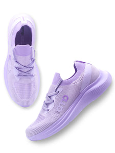 Amp Women’s Knitted Lace-Up Sneakers AW029-LAVENDER