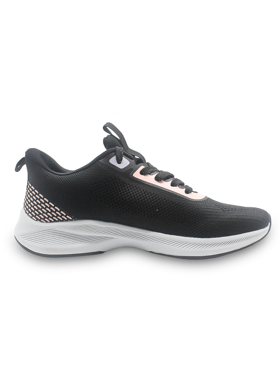 Amp Women's Knitted Lace-Up Sneakers AW031-BLACK – A Major