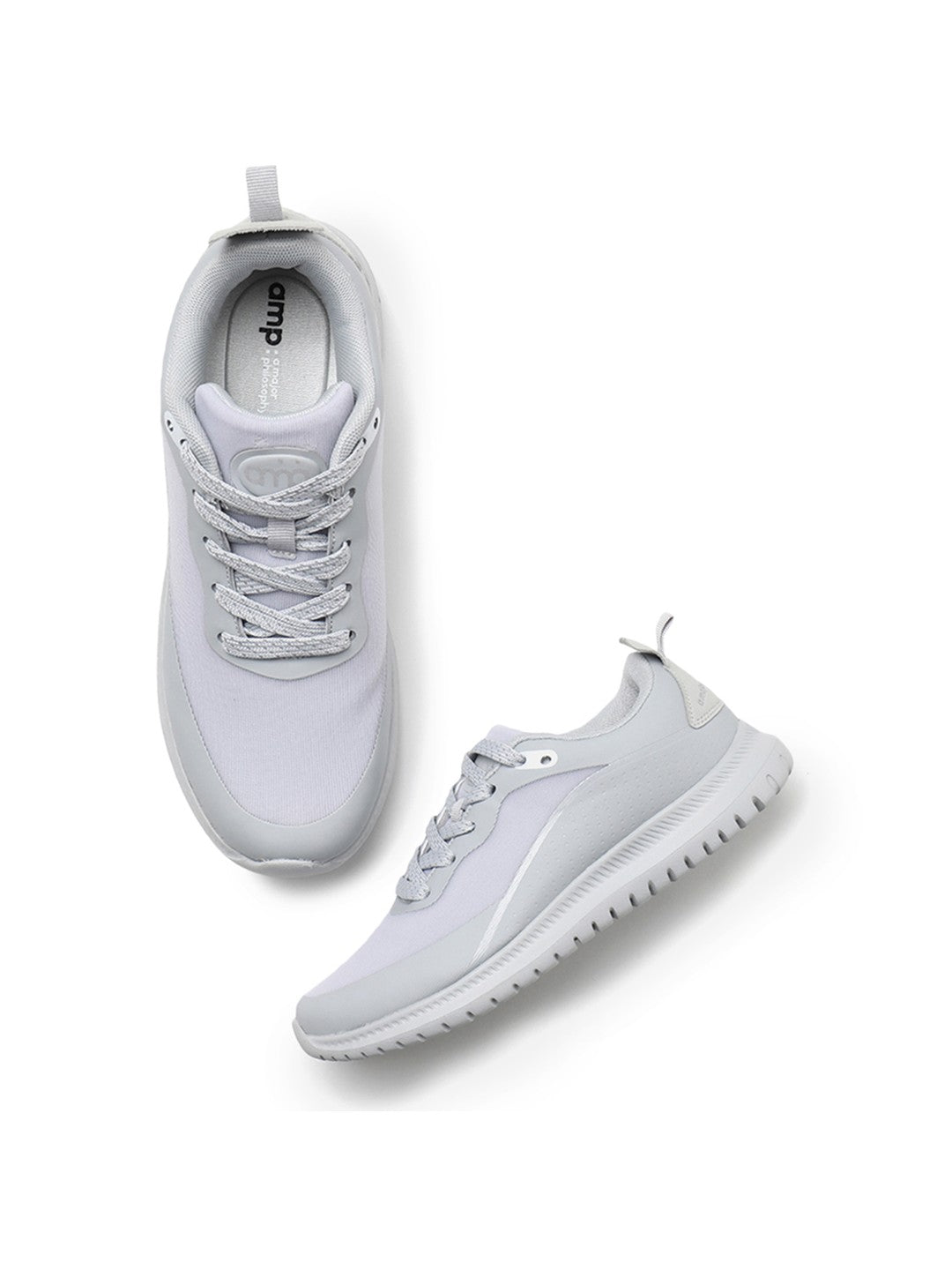 Amp Women’s Knitted Lace-Up Sneakers AW010-GREY