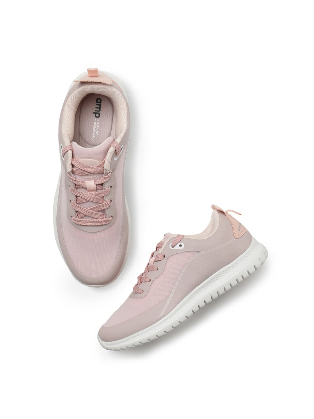Amp Women’s Knitted Lace-Up Sneakers AW010-LIGHT PINK