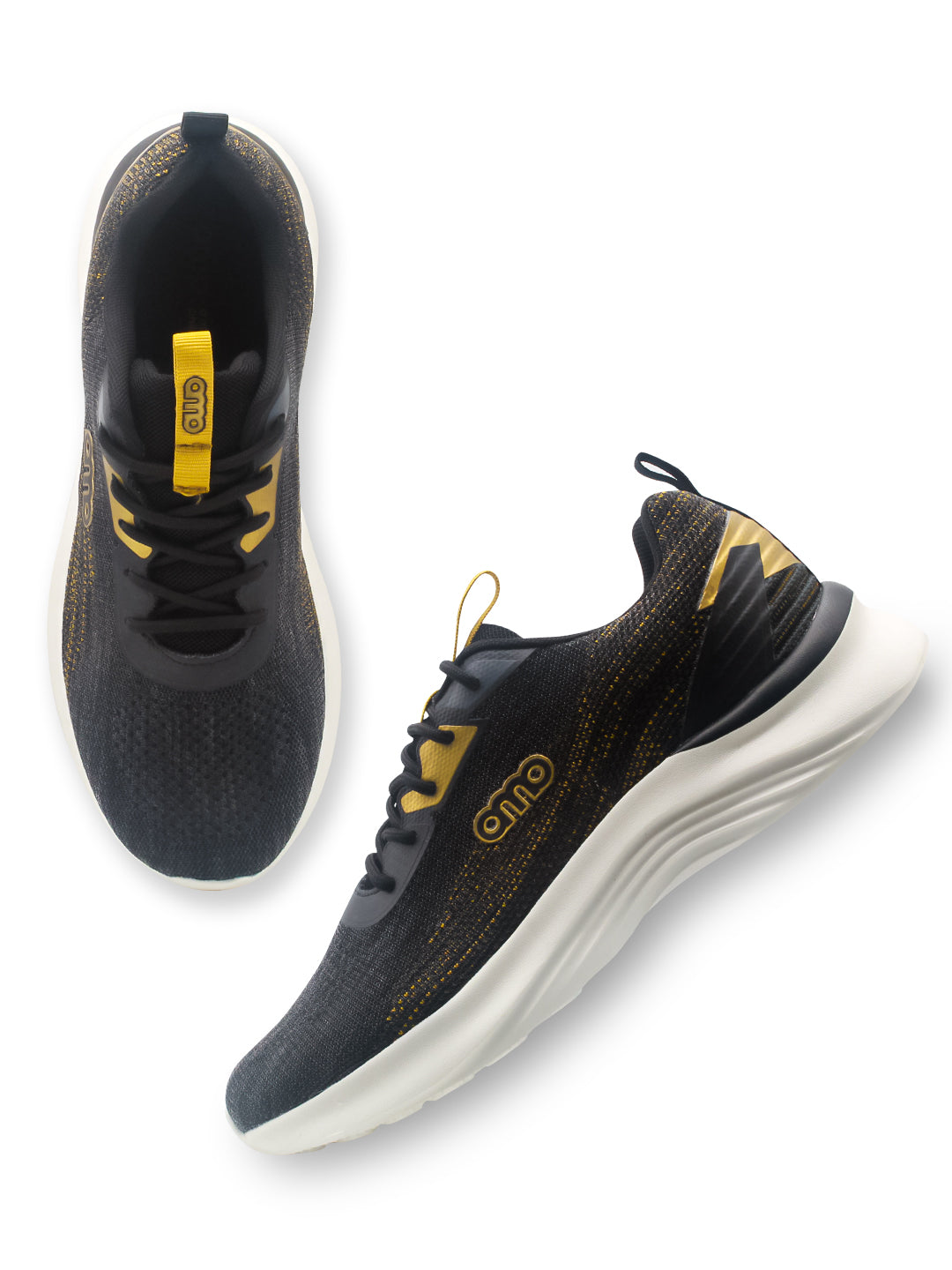 Amp Men’s Knitted Lace-Up Sneakers AM025-BLACK