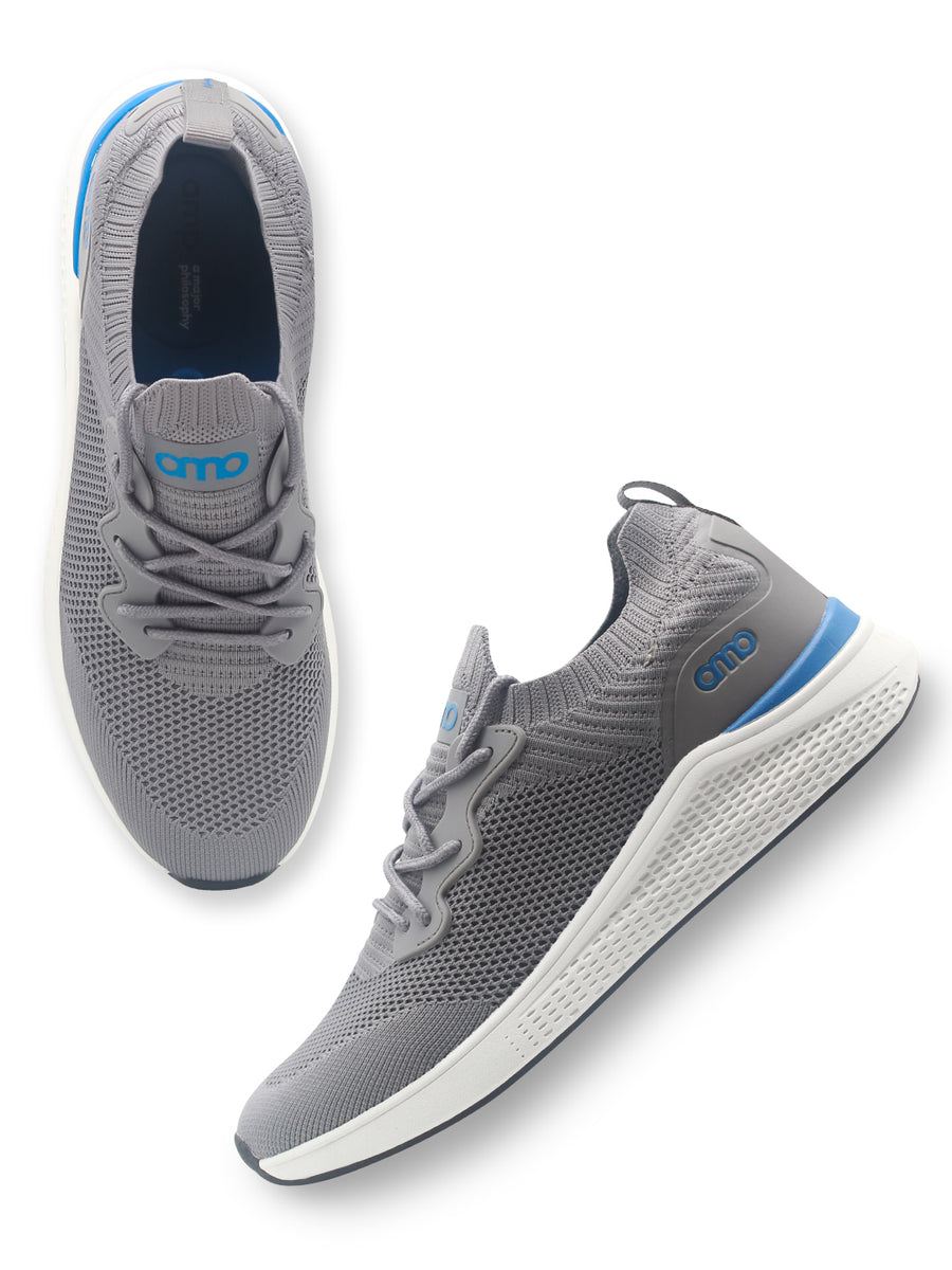 Amp Men’s Knitted Lace-Up Sneakers AM031-GREY – Amp. A Major Philosophy.