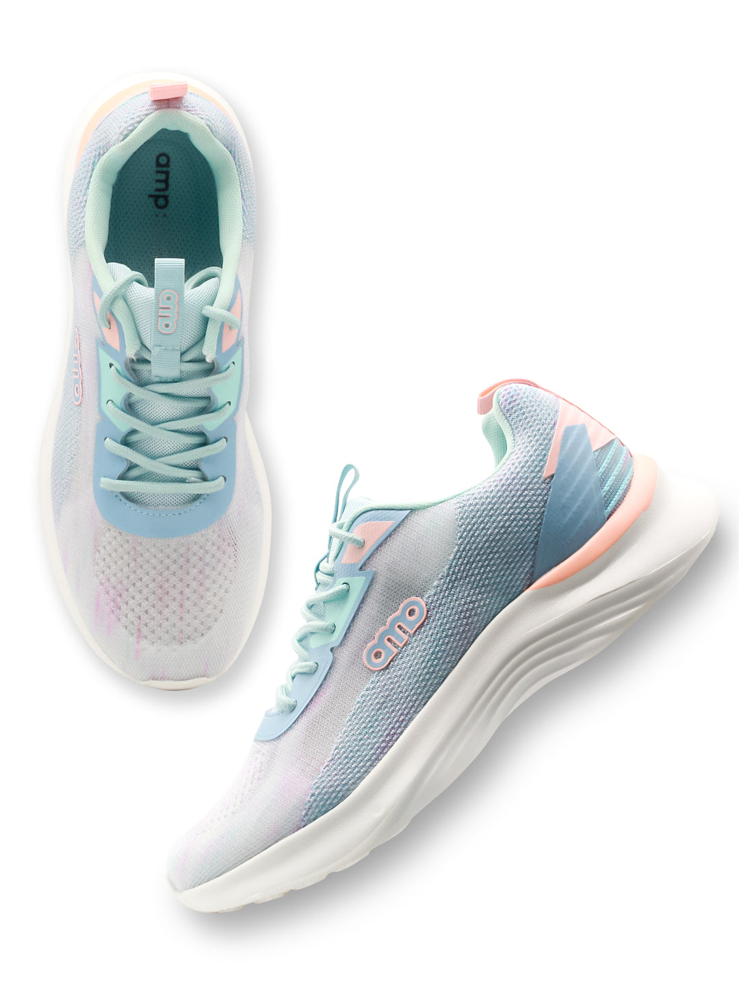 Amp Women’s Knitted Lace-Up Sneakers AW032-LIGHT BLUE