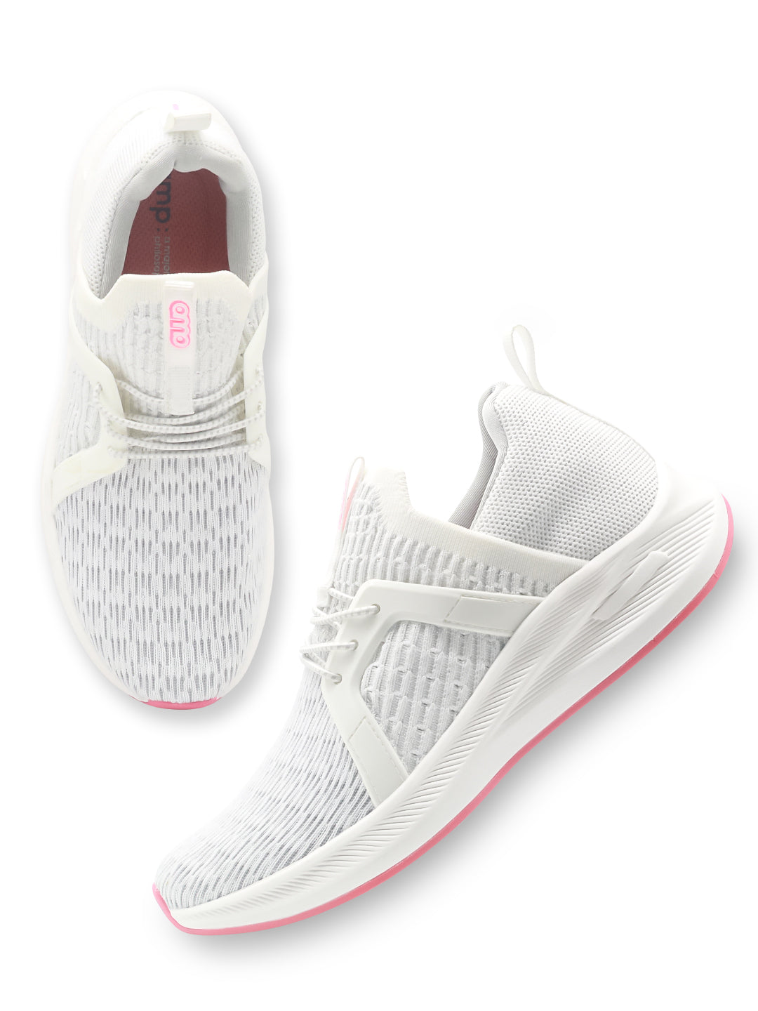 Amp Women’s Knitted Lace-Up Sneakers AW033-WHITE