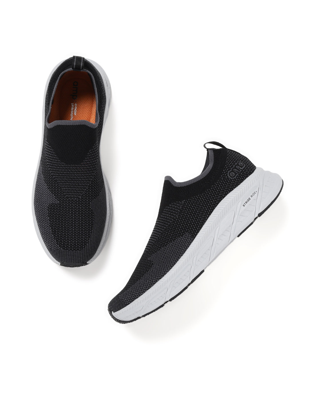 Amp Men’s Knitted Slip-On Sneakers AM034-BLACK