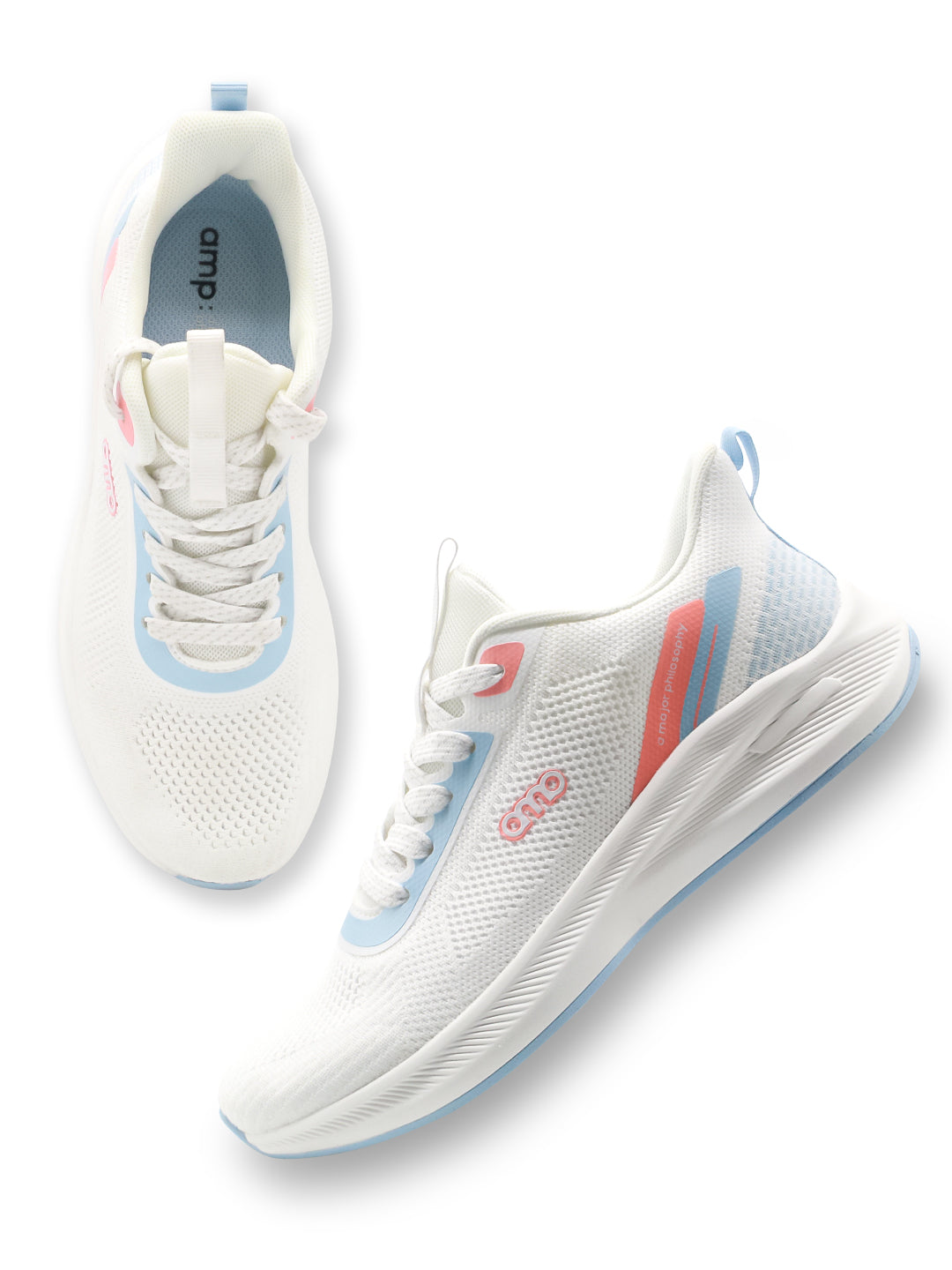 Amp Women’s Knitted Lace-Up Sneakers AW031-WHITE