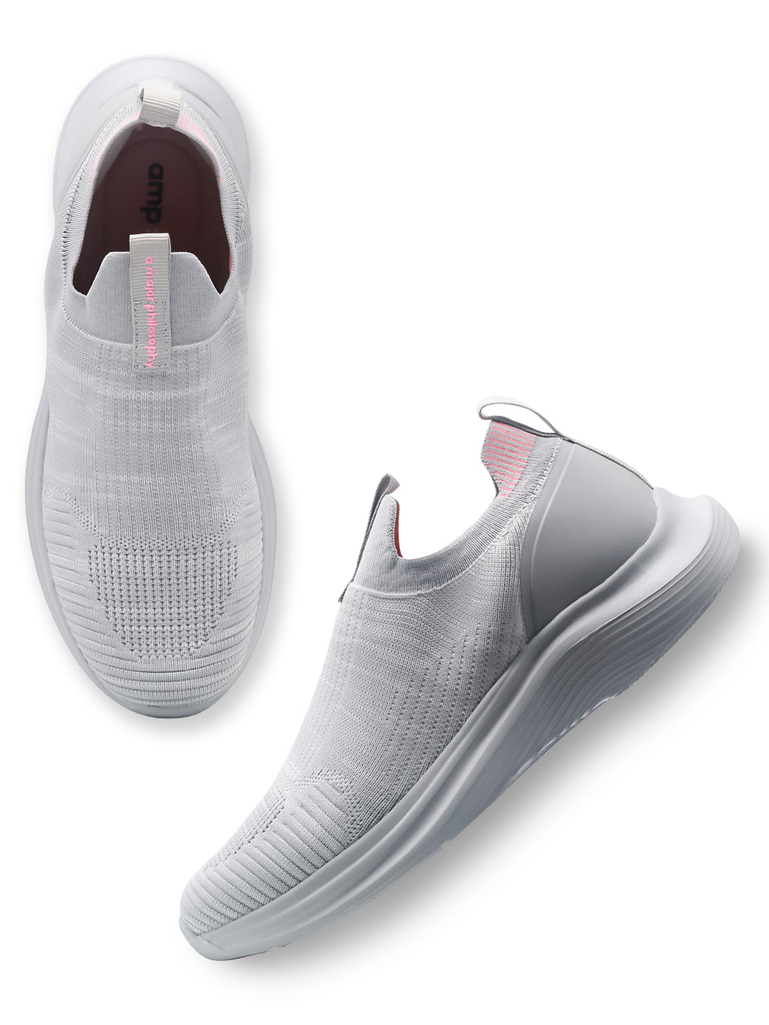 Amp Women’s Knitted Slip-On Sneakers AW026-GREY