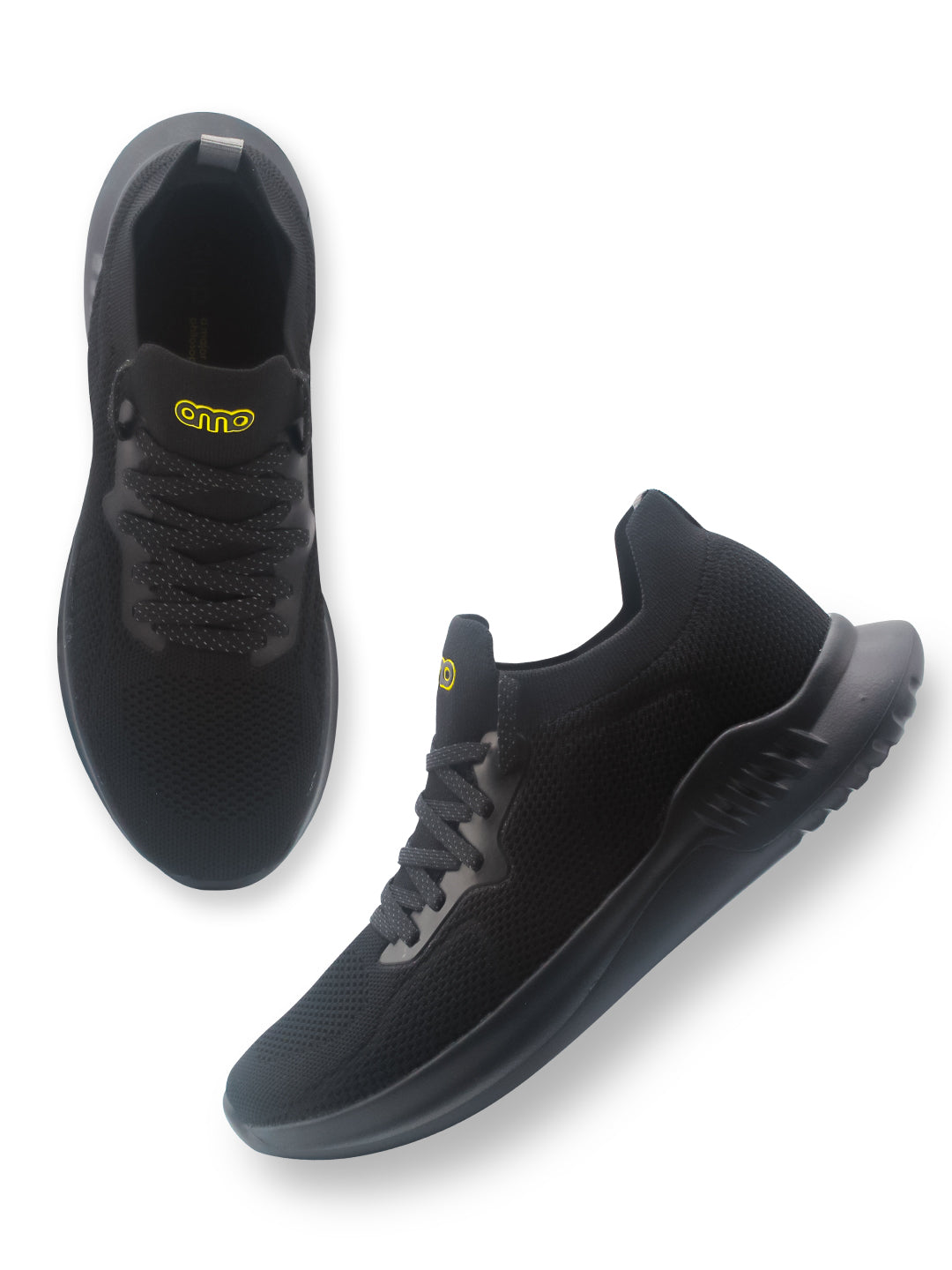 Amp Men’s Knitted Lace-Up Sneakers AM023-BLACK