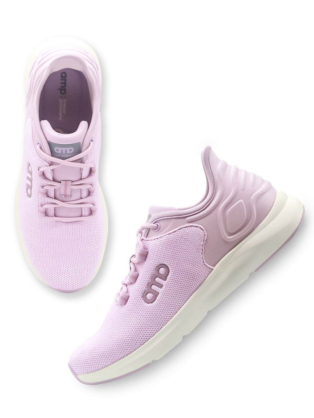 Amp Women’s Knitted Lace-Up Sneakers AW040-MAUVE