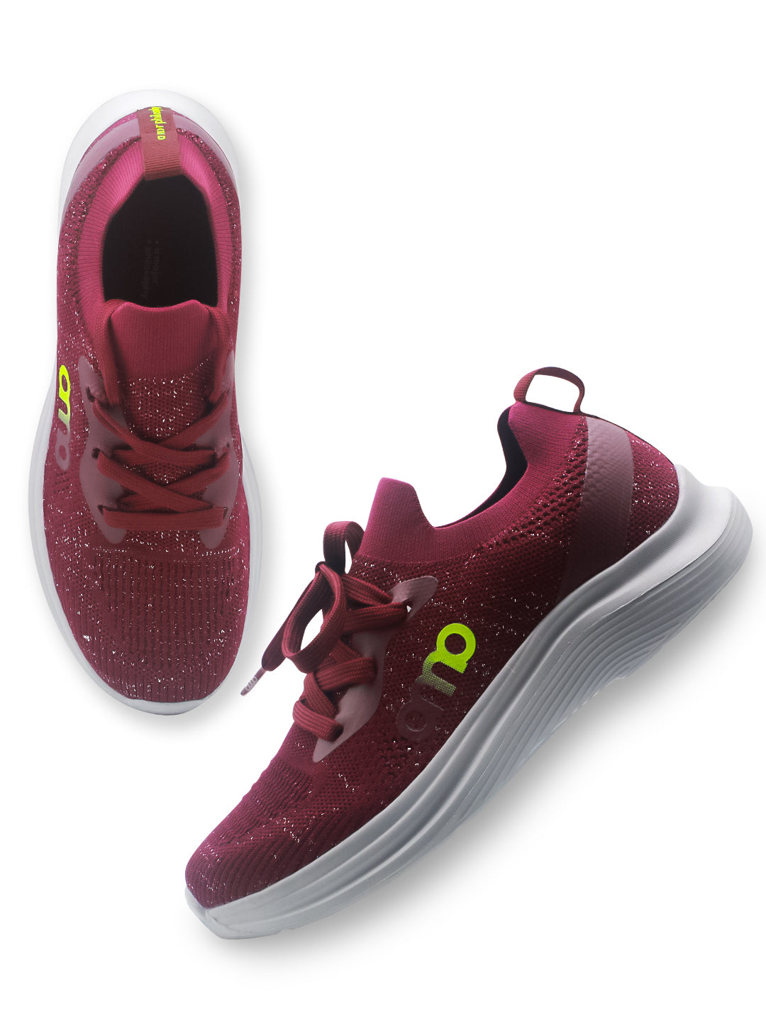 Amp Women’s Knitted Lace-Up Sneakers AW029-MAROON