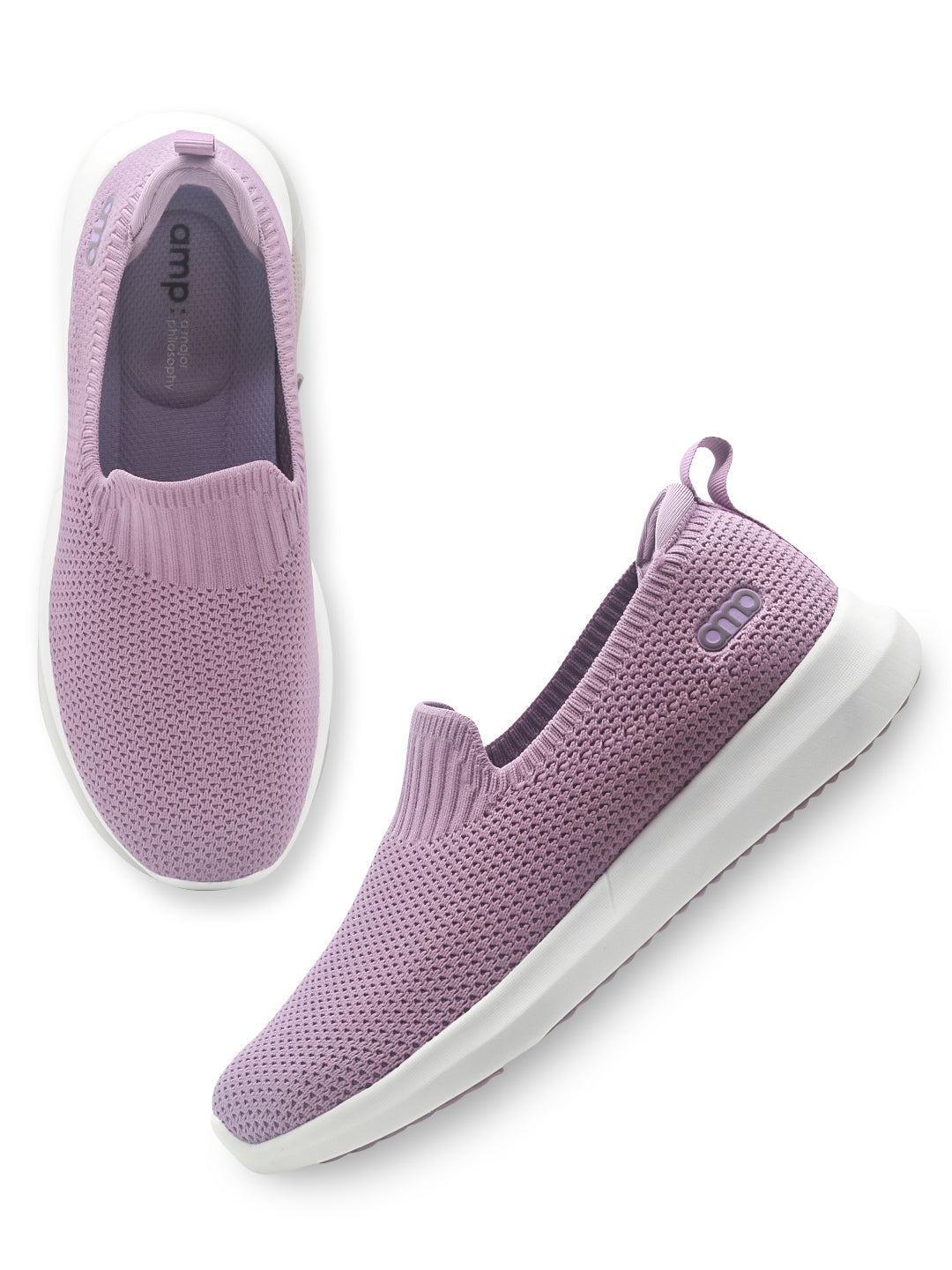 Amp Women’s Knitted Slip-On Sneakers AW034-PURPLE