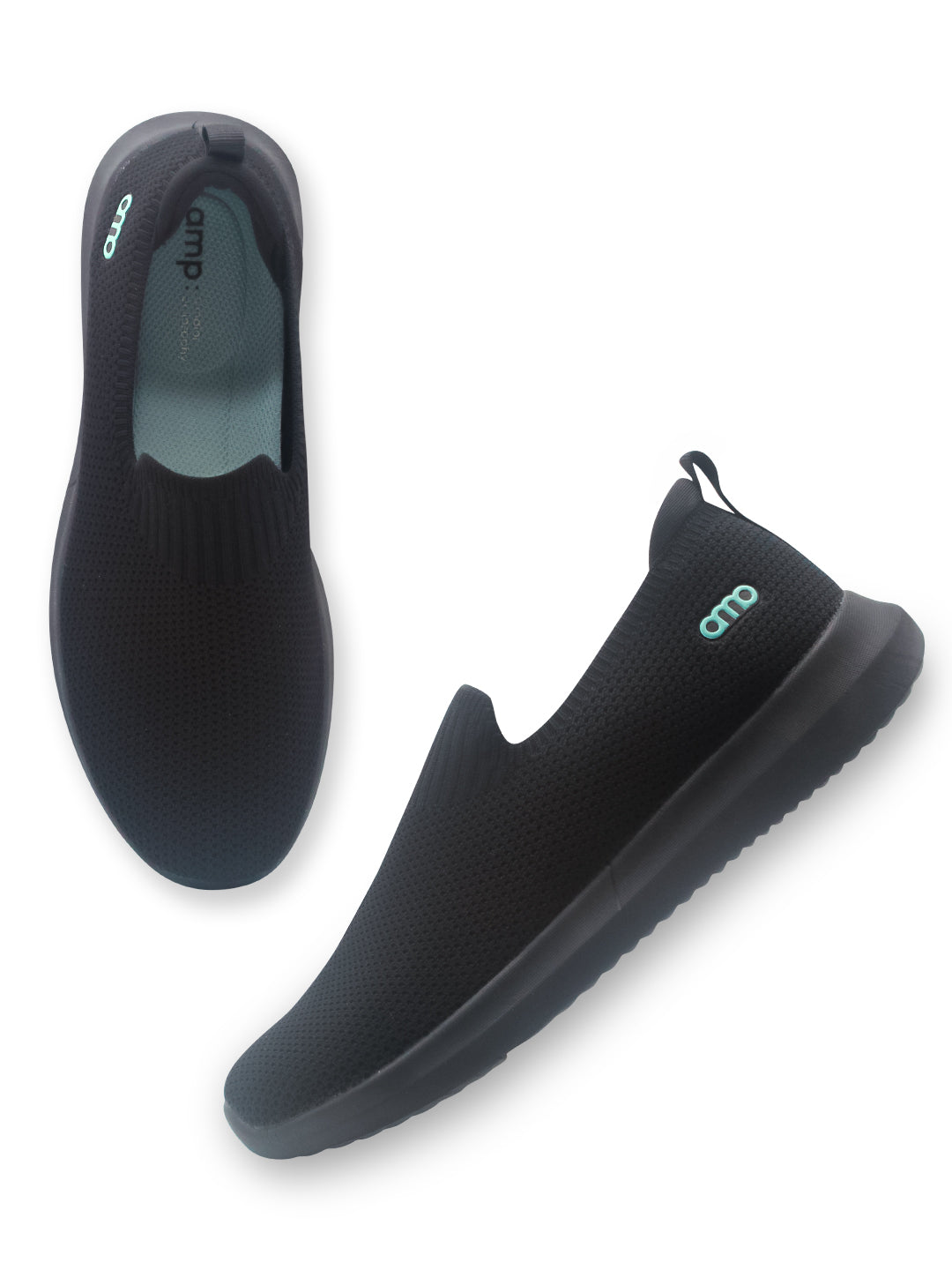 Amp Women’s Knitted Slip-On Sneakers AW034-BLACK