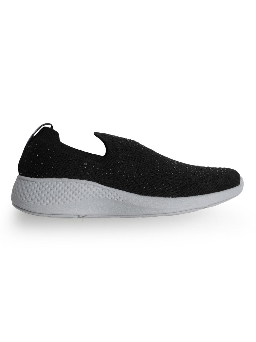 Amp Women’s Knitted Slip-On Sneakers AW011-BLACK