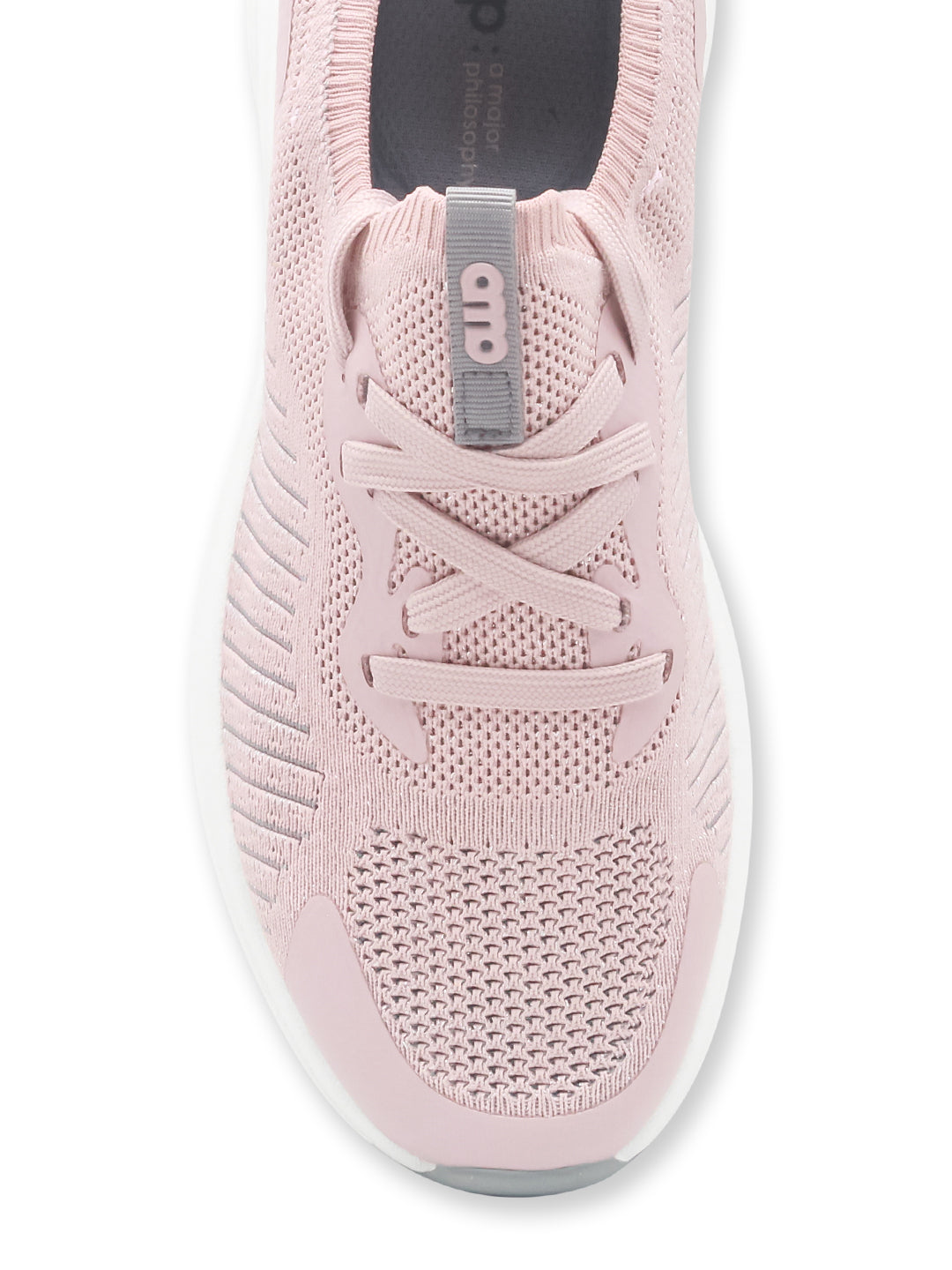 Amp Women’s Knitted Lace-Up Sneakers AW038-PEACH