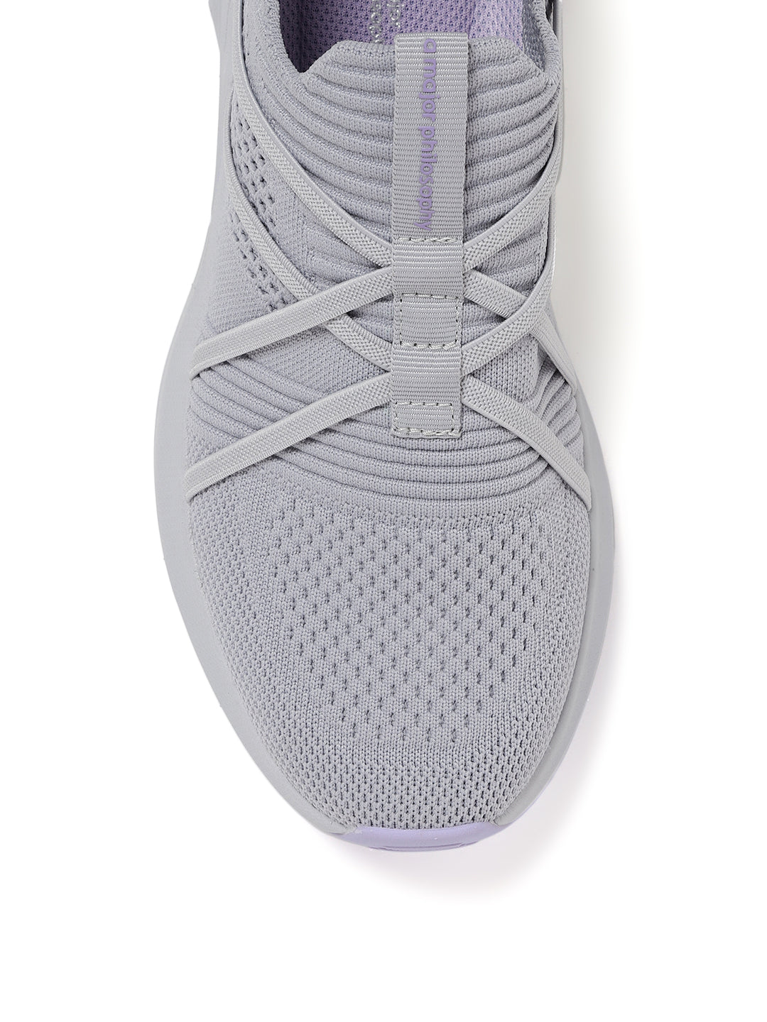 AMP WOMENS KNITTED SLIP-ON SNEAKERS AW056-LIGHT GREY