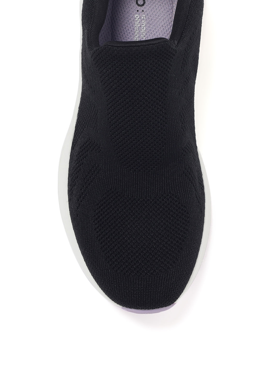 AMP WOMENS KNITTED SLIP-ON SNEAKERS AW055-BLACK