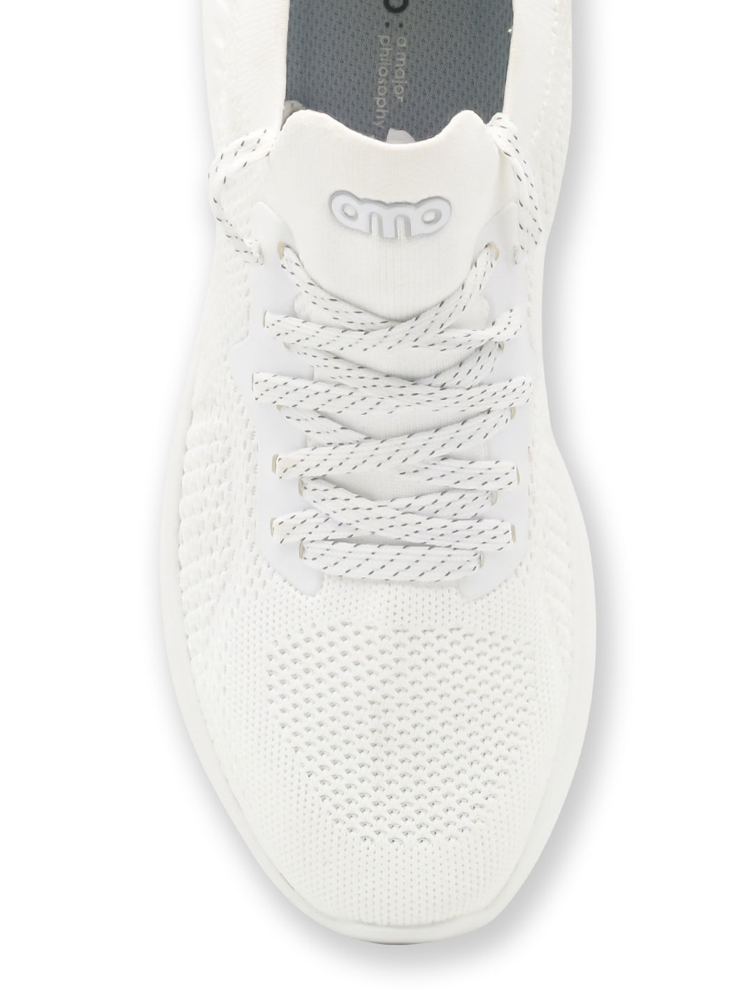 Amp Men’s Knitted Lace-Up Sneakers AM023-WHITE