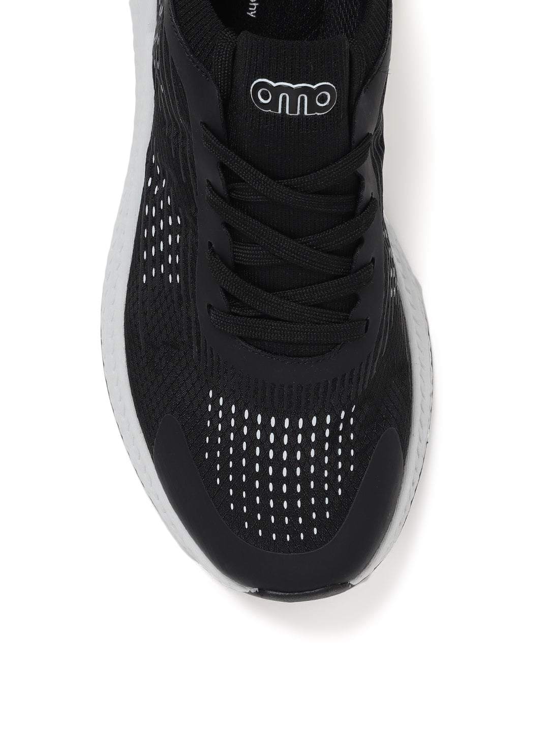 Amp Men’s Knitted Sports Lace-Up Sneakers AM035-BLACK