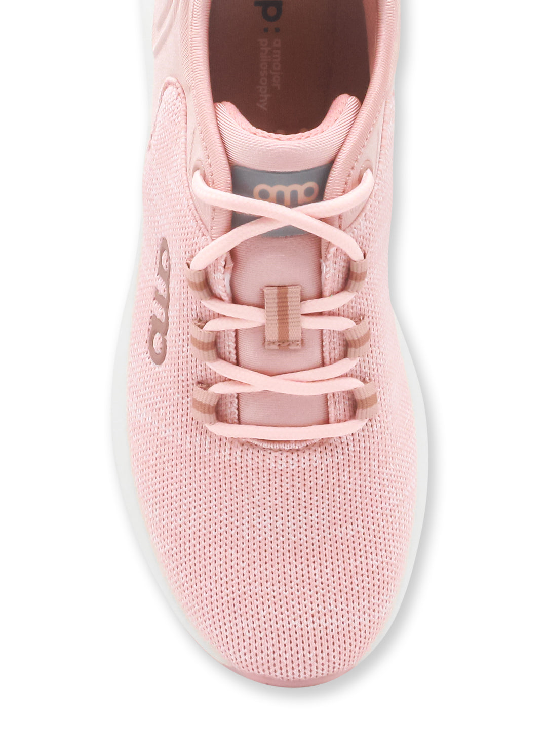 Amp Women’s Knitted Lace-Up Sneakers AW040-PEACH