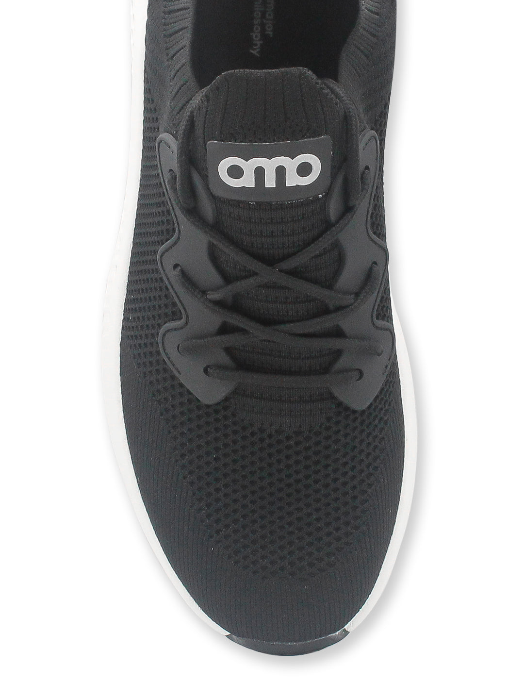 Amp Men’s Knitted Lace-Up Sneakers AM031-BLACK