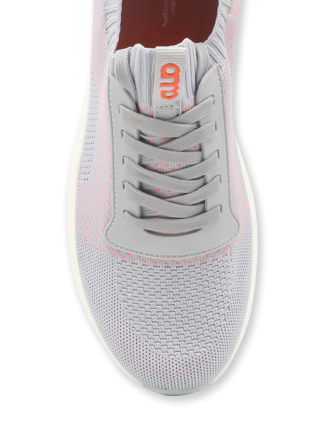 Amp Men’s Knitted Lace-Up Sneakers AM024-GREY