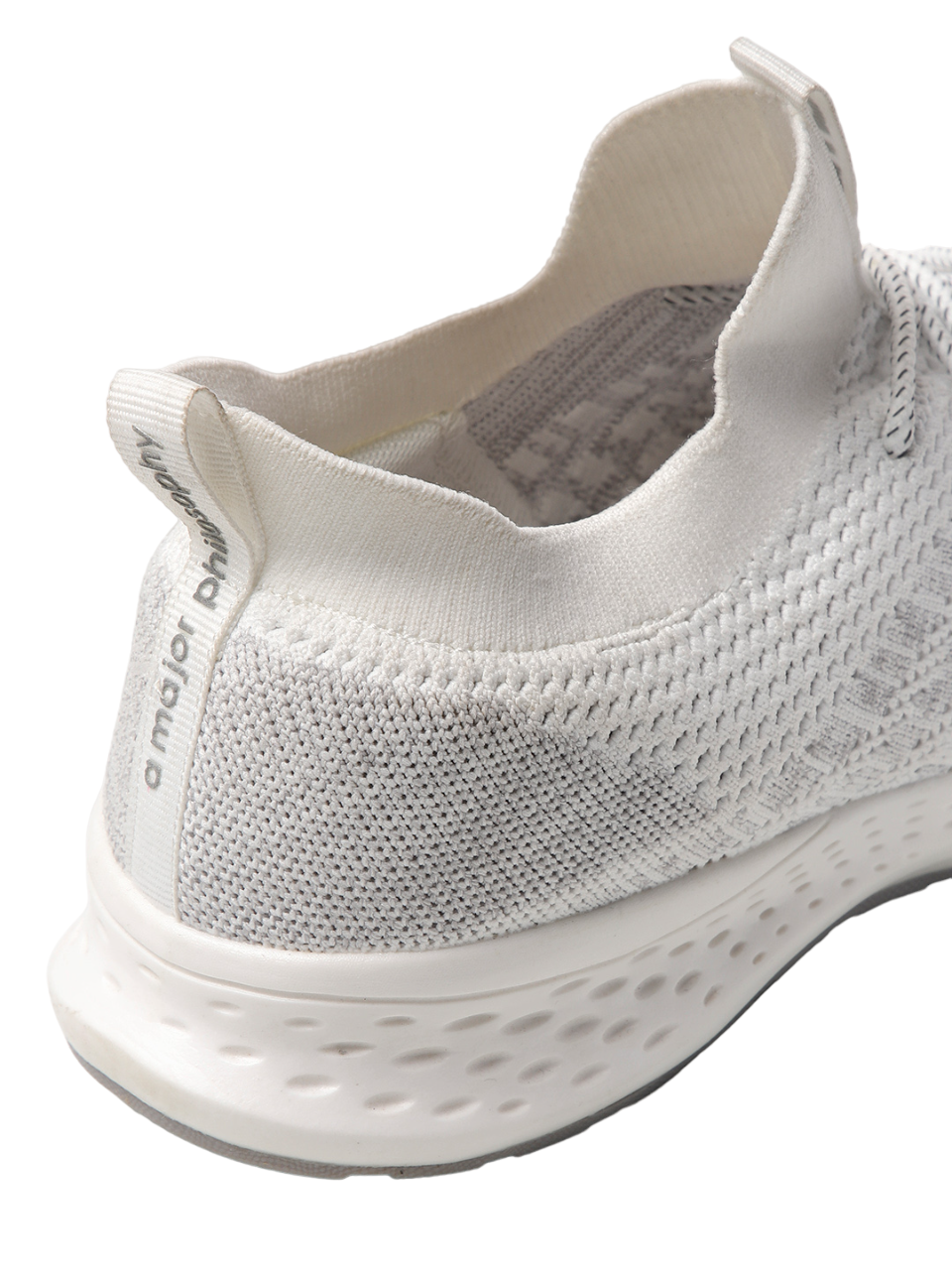 Amp Men’s Knitted Lace-Up Sneakers AM003-WHITE