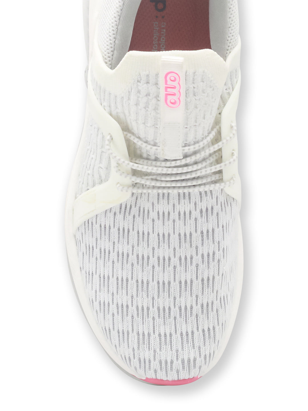 Amp Women’s Knitted Lace-Up Sneakers AW033-WHITE