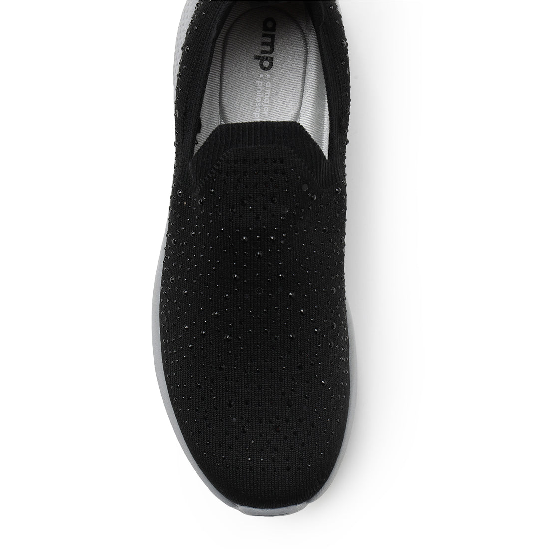 Amp Women’s Knitted Slip-On Sneakers AW011-BLACK