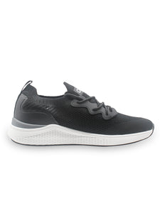 Amp Men’s Knitted Lace-Up Sneakers AM031-BLACK