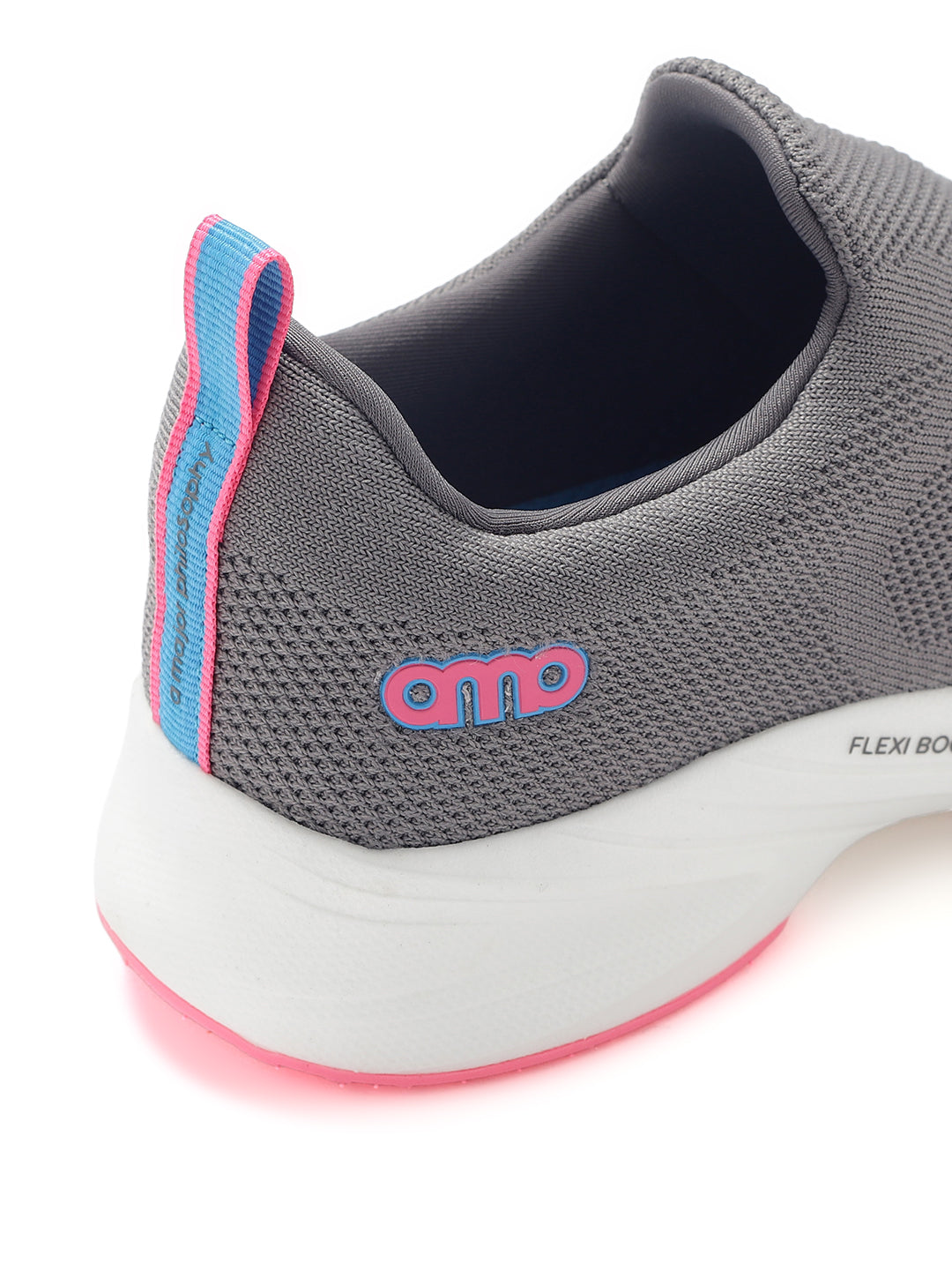 AMP WOMENS KNITTED SLIP-ON SNEAKERS AW055-GREY