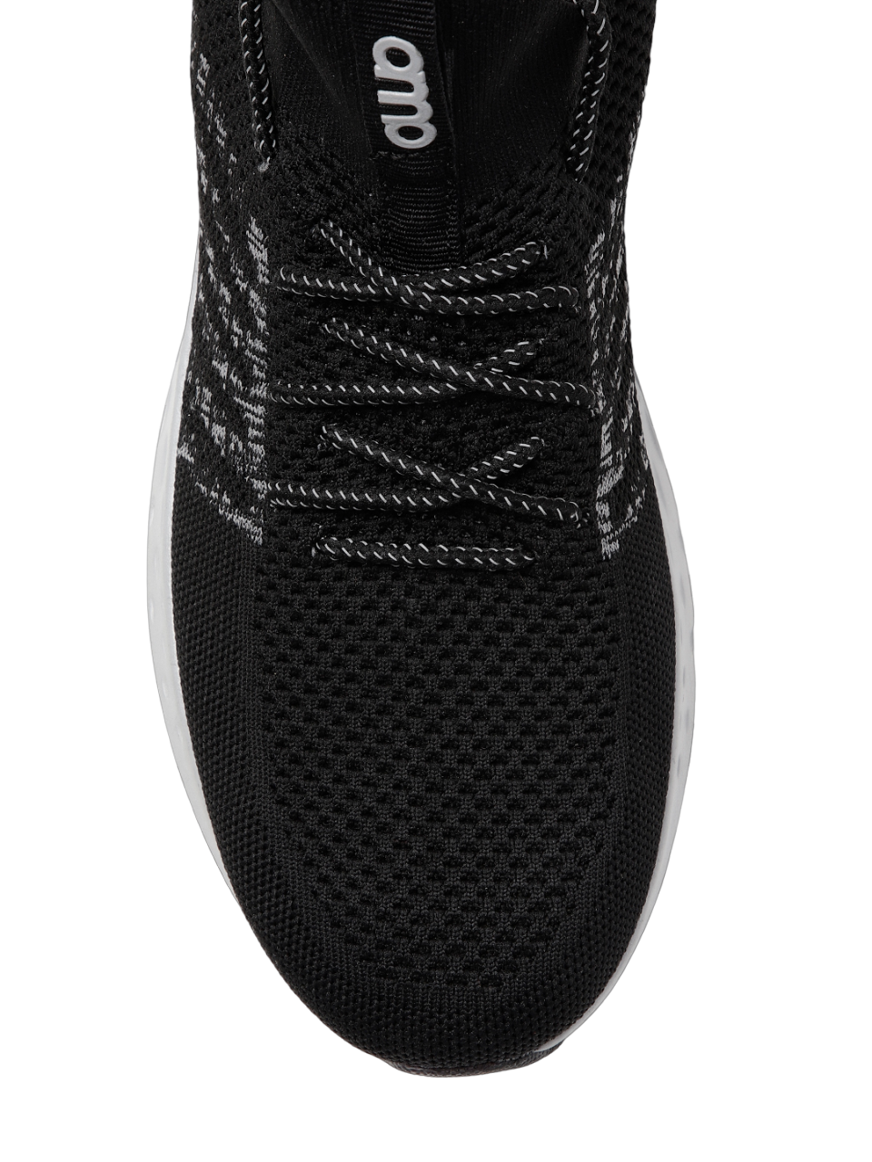 Amp Men’s Knitted Lace-Up Sneakers AM003-BLACK