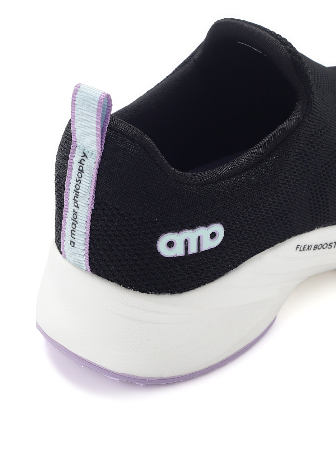 AMP WOMENS KNITTED SLIP-ON SNEAKERS AW055-BLACK