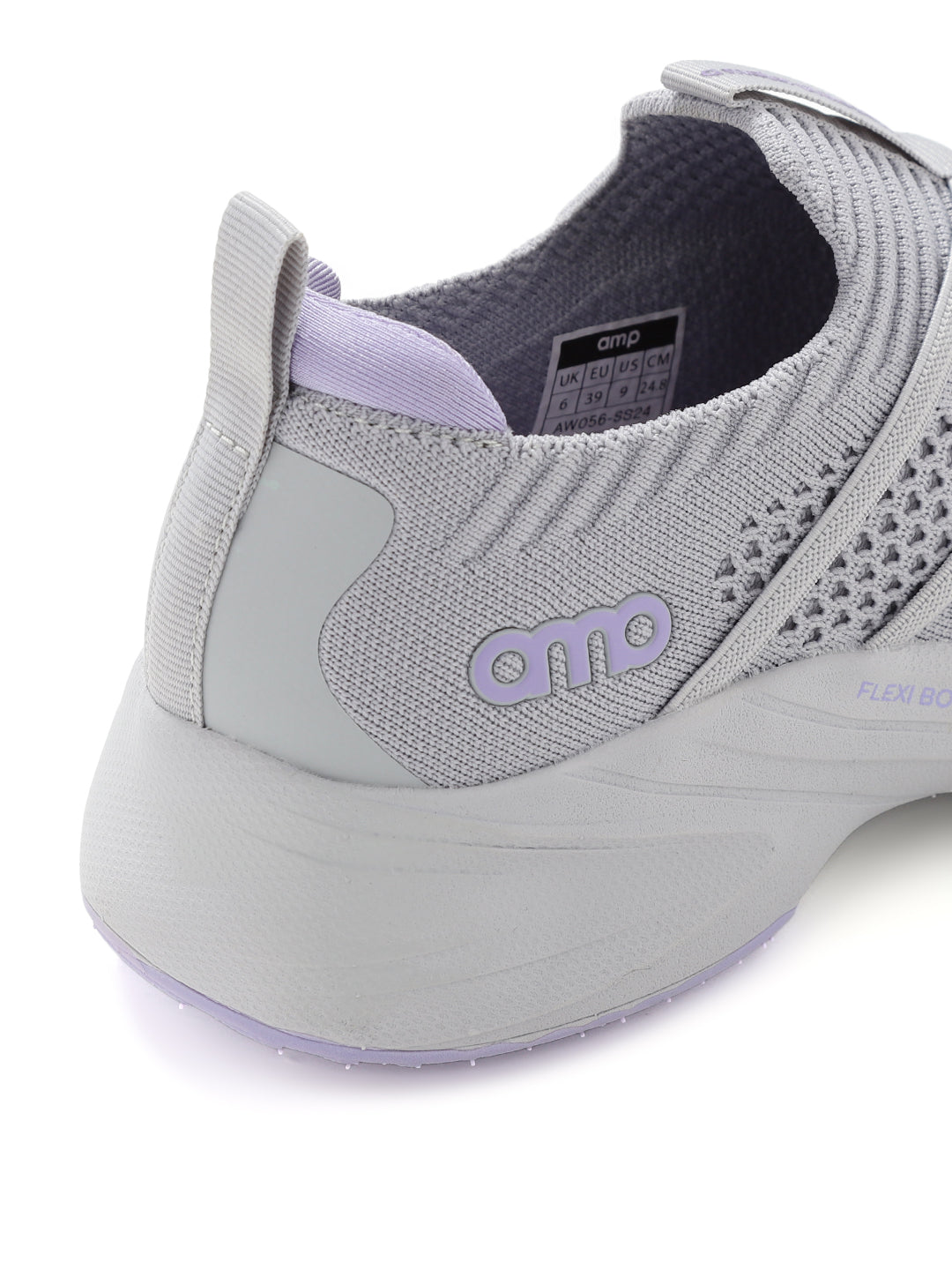 AMP WOMENS KNITTED SLIP-ON SNEAKERS AW056-LIGHT GREY