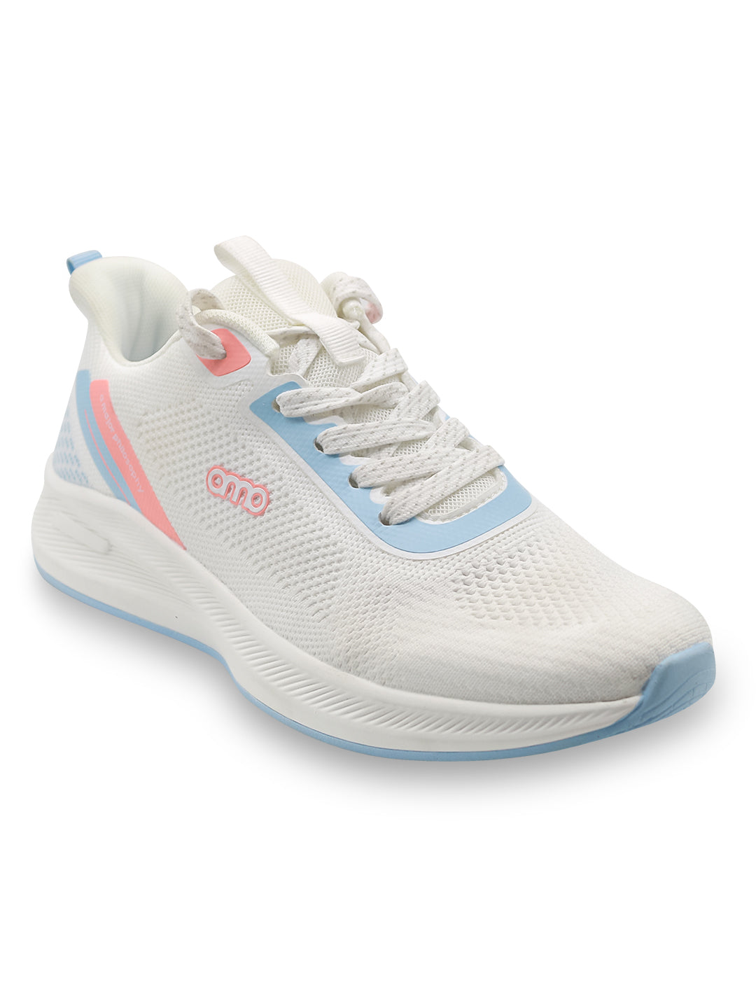 Amp Women’s Knitted Lace-Up Sneakers AW031-WHITE