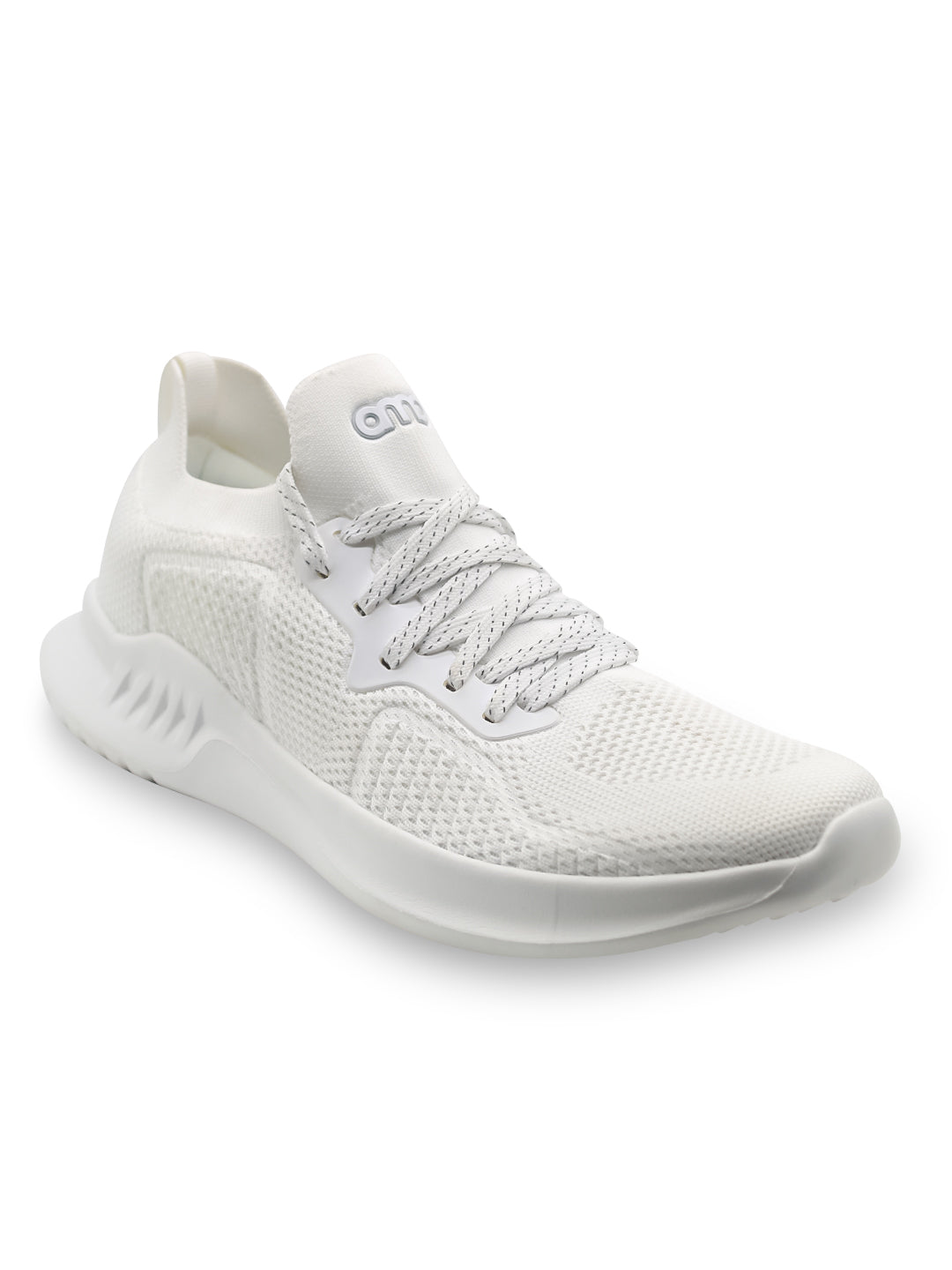 Amp Men’s Knitted Lace-Up Sneakers AM023-WHITE