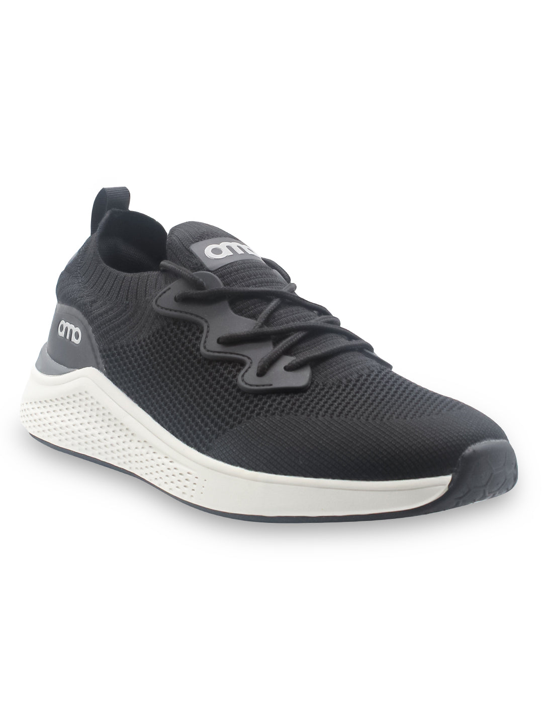 Amp Men’s Knitted Lace-Up Sneakers AM031-BLACK