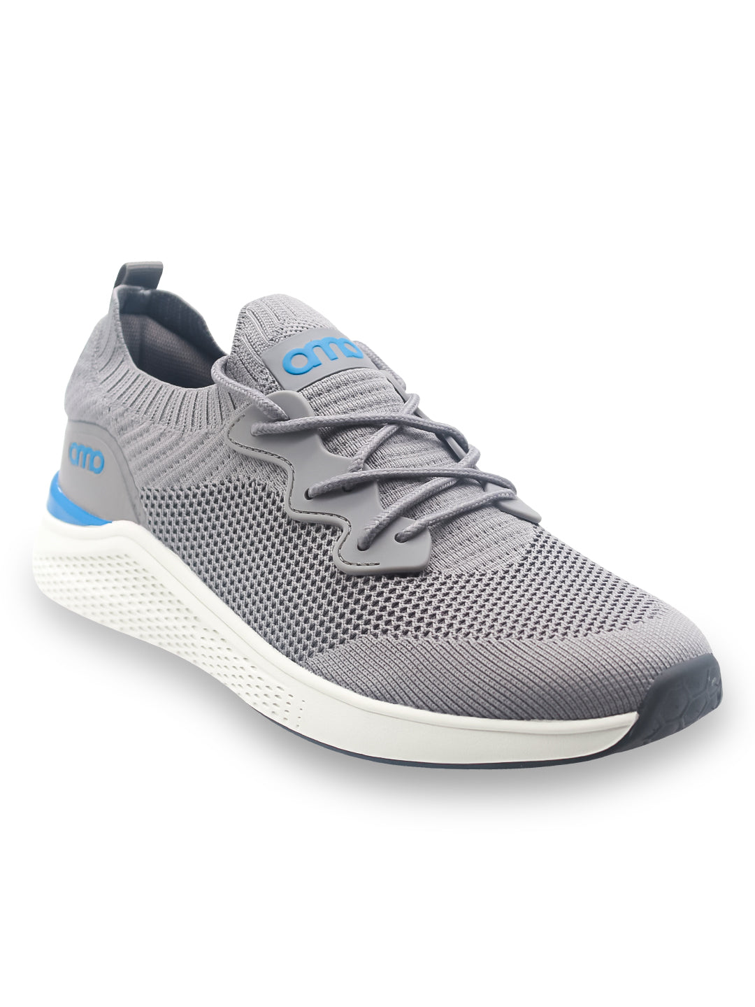 Amp Men’s Knitted Lace-Up Sneakers AM031-GREY